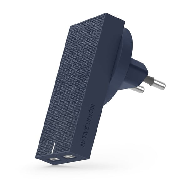 Тъмносиньо зарядно устройство с 2 USB порта Smart Charger - Native Union