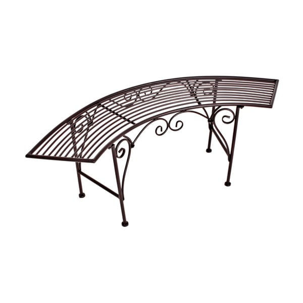 Черно-тъмнокафява метална градинска пейка Fuego – Garden Pleasure-image-4