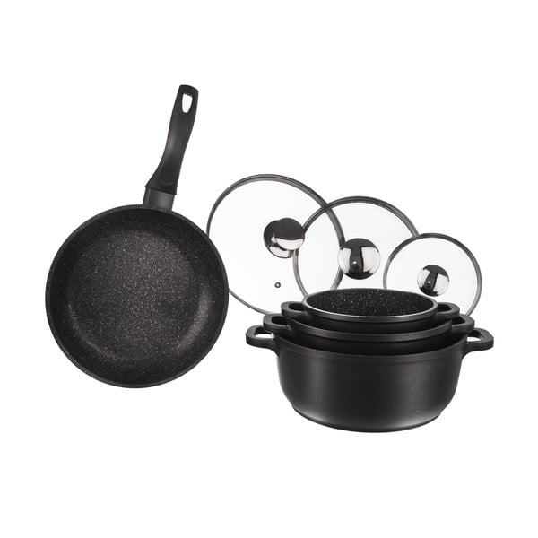 Комплект съдове за готвене от 4 части с 3 стъклени капака Grande - Orion-image-3