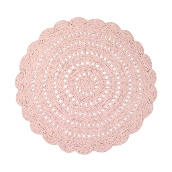 Розов ръчно закачен памучен килим , ø 120 cm Alma - Nattiot