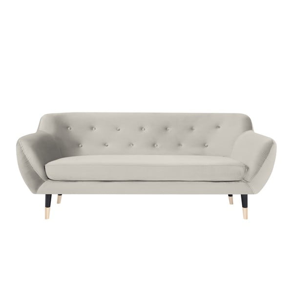 Кремав диван с черни крачета Mazzini Sofas Amelie, 188 cm