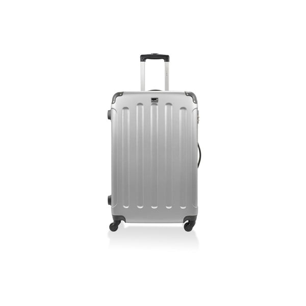 Stříbrný cestovní kufr na kolečkách Bluestar, 46 l