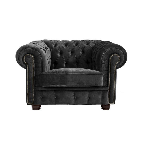 Černé křeslo Max Winzer Norwin Velvet