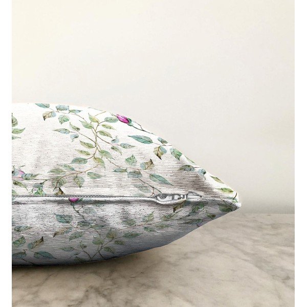 Бежова калъфка за възглавница с памучни рози, 55 x 55 cm - Minimalist Cushion Covers-image-1