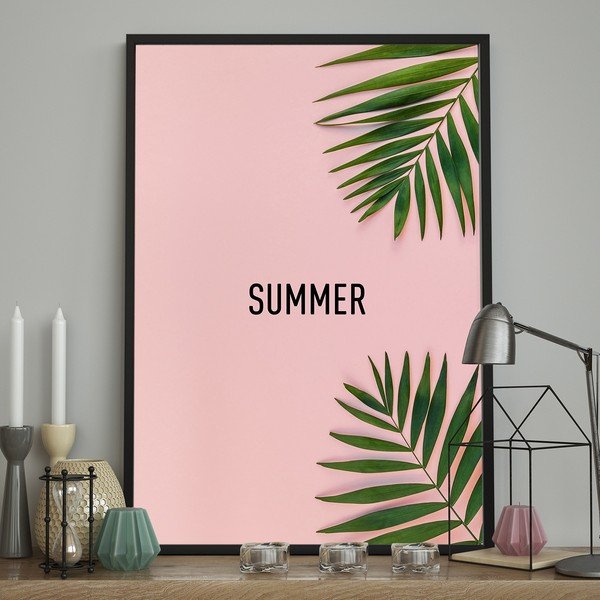 Плакат за стена в рамка PINK/SUMMER, 70 x 100 cm Pink Summer - DecoKing-image-1