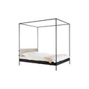 Черно/бежово стоманено двойно легло 200x200 cm тапицирано с балдахин с включена подматрачна рамка Eton – noo.ma