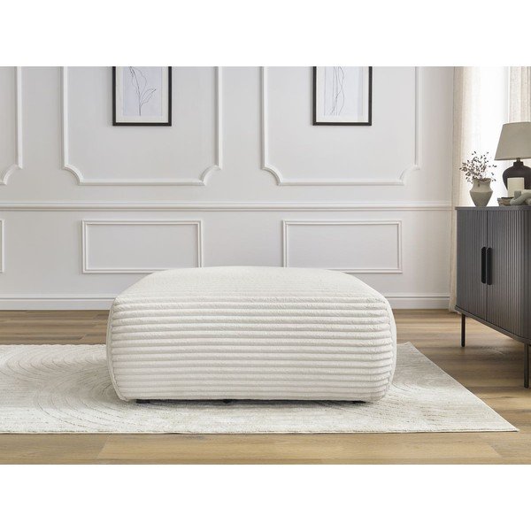 Кремава табуретка  от рипсено кадифе Lucien – Bobochic Paris-image-1