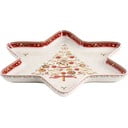 Червено-бяла порцеланова купа за сервиране с мотив на коледна звезда Villeroy & Boch Gingerbread Village, 37,2 x 32,5 cm Tree - Villeroy&Boch