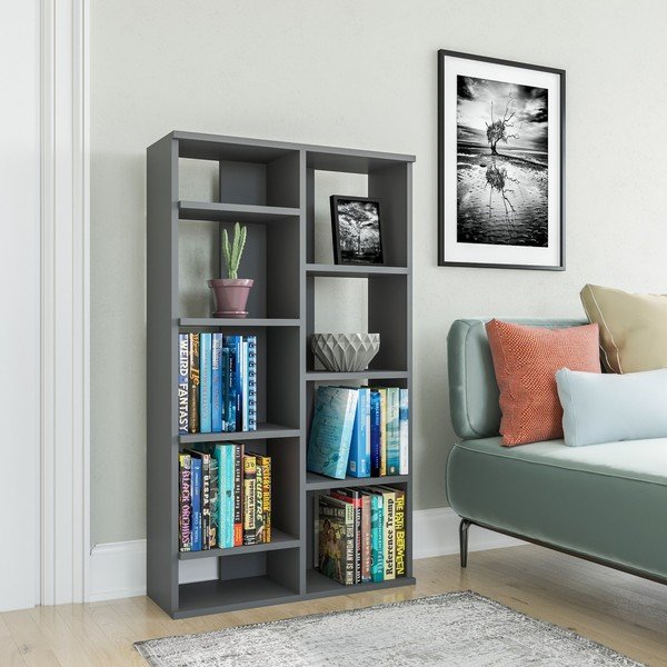 Антрацитна библиотека  72x124 cm Keota - Kalune Design-image-2