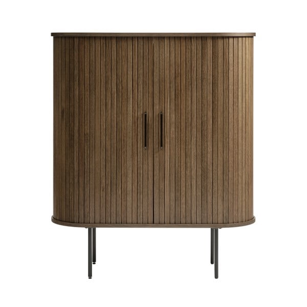 Кафяв шкаф от дъб 100x118 cm Nola - Unique Furniture