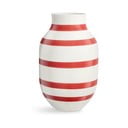 Керамична ваза на бели и червени райета, височина 31 cm Omaggio - Kähler Design