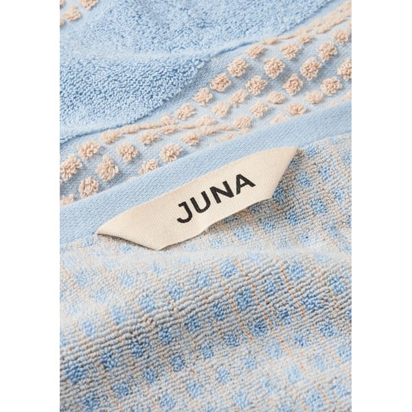 Светлосиньо-бежова кърпа от органичен памук 50x100 cm Check - JUNA-image-1