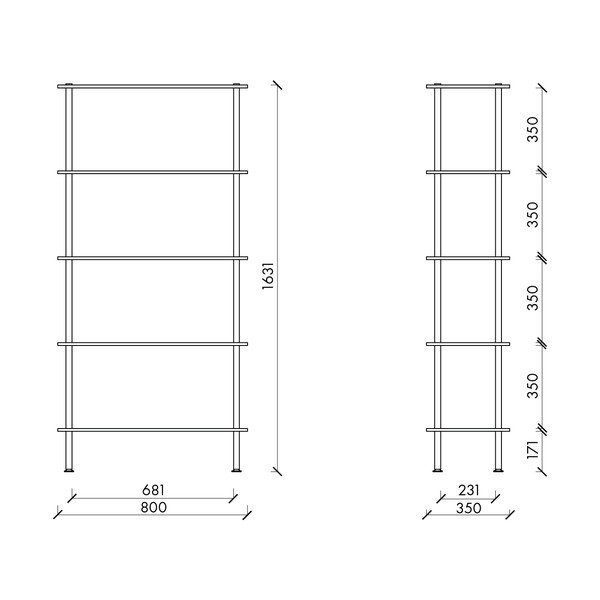 Син стелаж от декор от дъб  80x163x35 cm Teidi – noo.ma-image-4