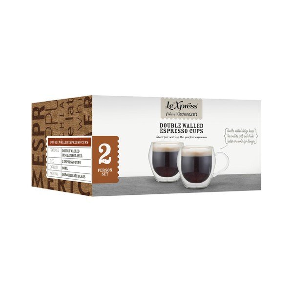 Dva skleněné hrnky na espresso Kitchen Craft Le'Xpress, 80 ml-image-2