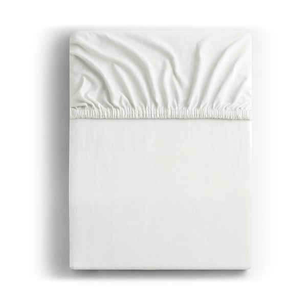 Бял чаршаф от еластично трико Amber Collection, 140/160 x 200 cm Hypnosis Snowy Night - DecoKing
