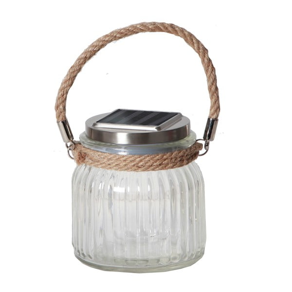 Стъклен соларен LED фенер, височина 11,5 cm Jamjar - Star Trading