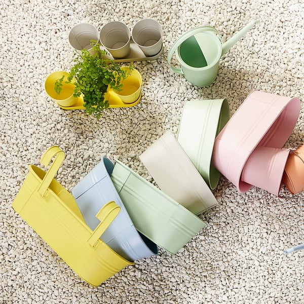 Sada 3 lososových květináčů na bylinky Butlers Zinc-image-1