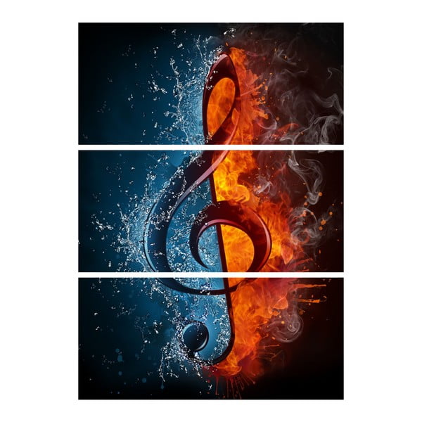 3dílný obraz Hořím pro hudbu