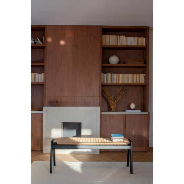 Пейка черен и естествен цвят Klupa – Gazzda-image-1