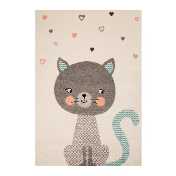 Dětský hnědý koberec Zala Living Cat, 120 x 170 cm