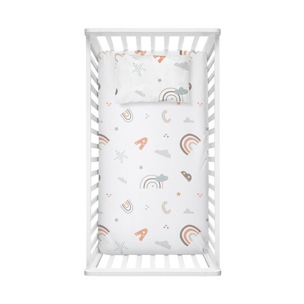 Бял детски чаршаф от памук Renforcé 100x150 cm Abc – Mijolnir