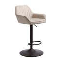 Бежов тапициран бар стол с регулируема височина/с подлакътници (височина на седалката 65 cm) Nolan – Unique Furniture