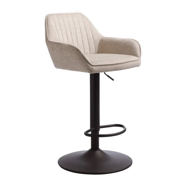 Бежов тапициран бар стол с регулируема височина/с подлакътници (височина на седалката 65 cm) Nolan – Unique Furniture