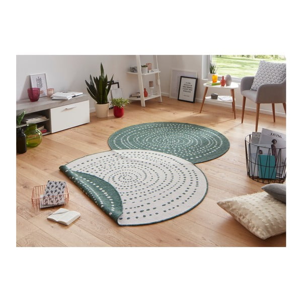 Зелен двустранен килим за открито , Ø 200 cm Bali - NORTHRUGS-image-1