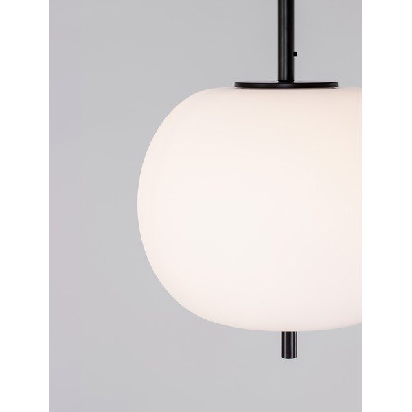 Бяло/черно стъклено висящо осветително тяло ø 30 cm Lato – Nova Luce-image-1