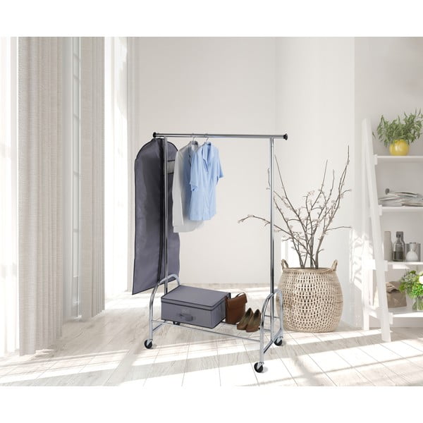 Метална стойка за дрехи на колелца сребърна Profi – Wenko-image-1