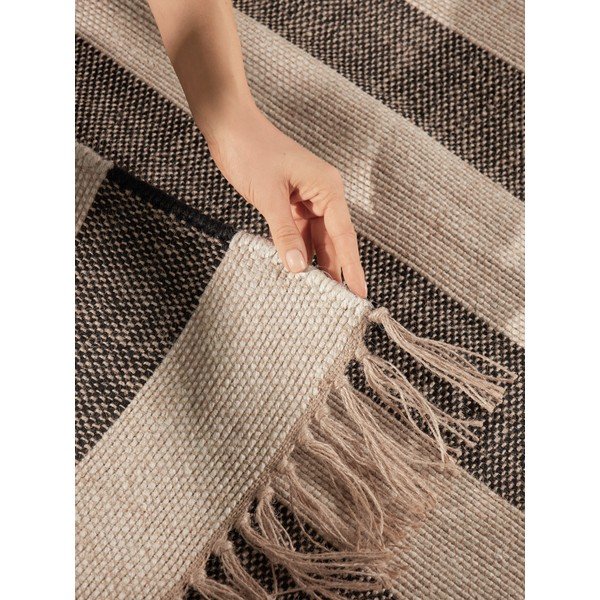 Черен/кремав двустранен/ръчно изработен ютен килим 160x230 cm Playa – Hanse Home-image-2