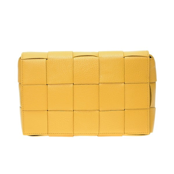 Жълта кожена чанта за рамо - Isabella Rhea