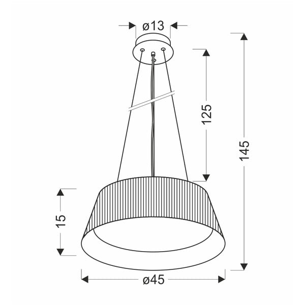 Черно LED висящо осветително тяло с метален абажур ø 45 cm Umbria - Candellux Lighting-image-3