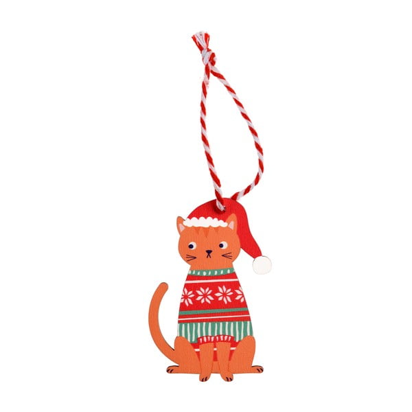 Дървена коледна украса 5 cm Ginger Cat – Rex London