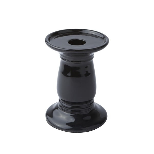 Свещник керамичен черен, 11,5 cm - KJ Collection