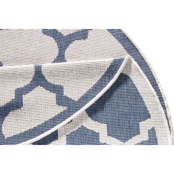 Синьо-кремав килим на открито , ⌀ 200 cm Palermo - NORTHRUGS-image-4