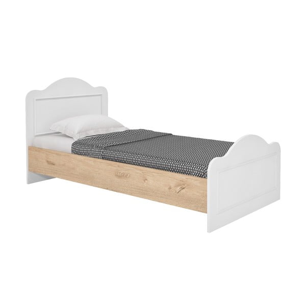 Единично легло в бял и естествен цвят 90x190 cm Alessa - Kalune Design