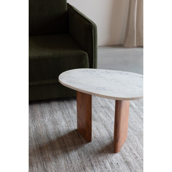 Странична масичка с мраморна плоча 37x56 cm Tanda – White Label-image-2