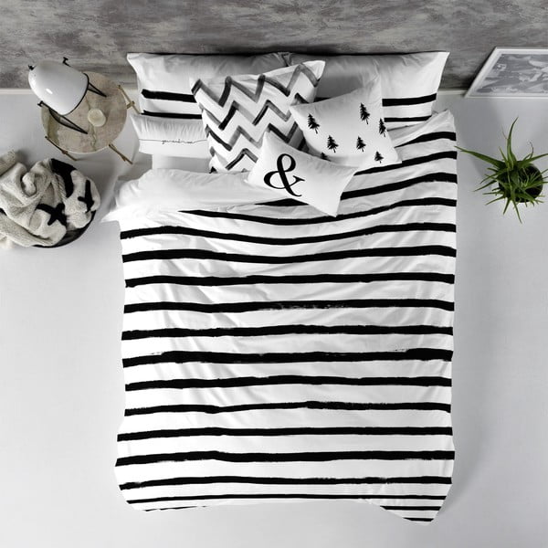 Памучна завивка Stripes, 240 x 220 cm - Blanc