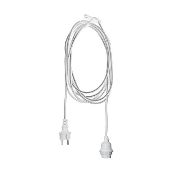 Бял кабел с накрайник за крушка, дължина 2,5 м Ute - Star Trading