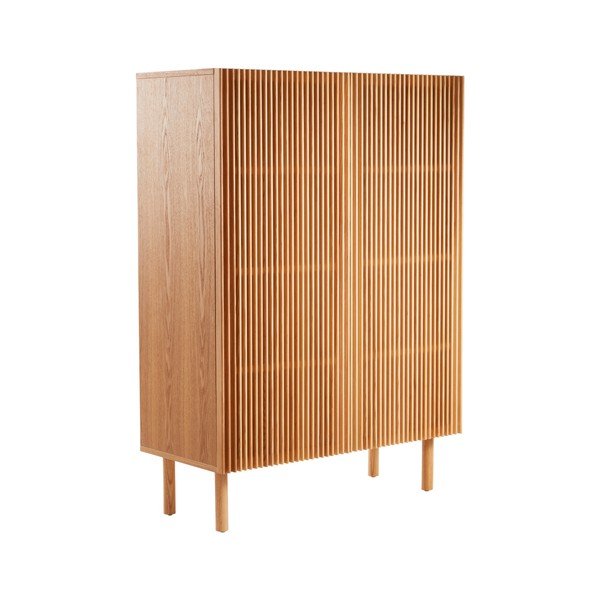 Шкафче от декор от ясен с отвор за кабели в естествен цвят 100x140x45 cm Sion – Jotex