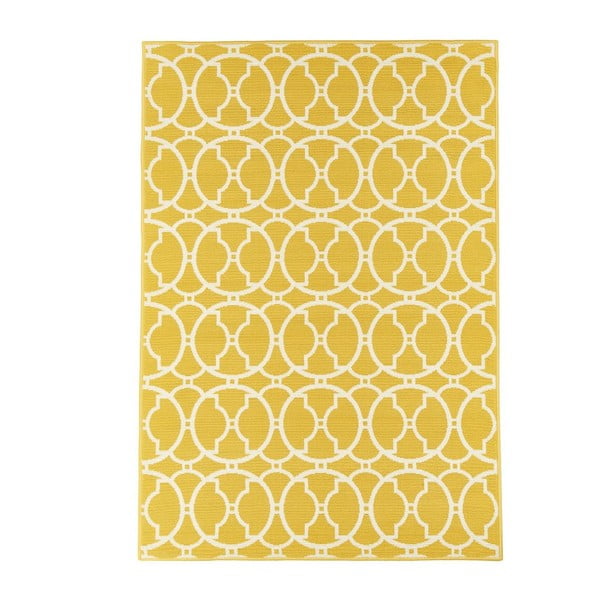 Жълт килим за открито , 133 x 190 cm Interlaced - Floorita