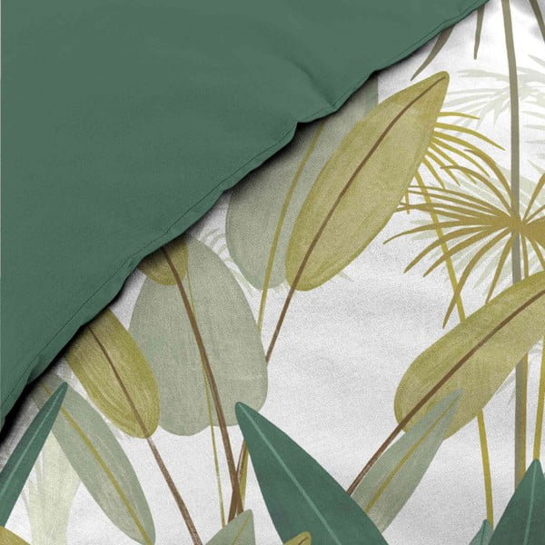 Бяло/зелено двойно удължено памучно спално бельо 240x220 cm Otika – douceur d'intérieur-image-3