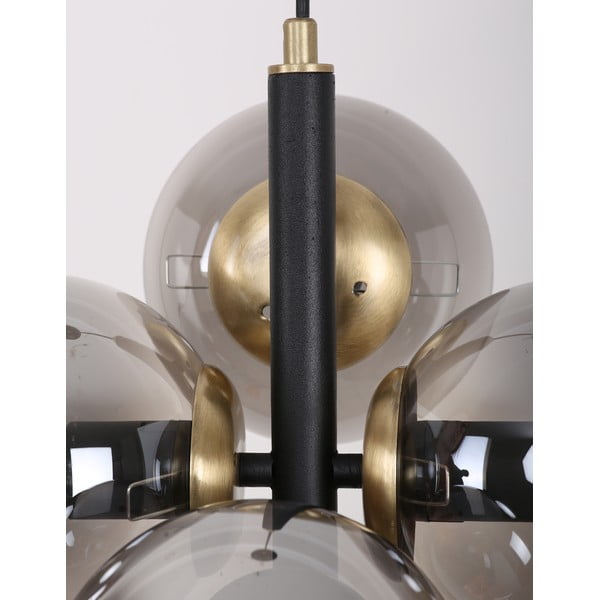 Черно-сива висяща лампа със стъклен абажур ø 15 cm Forte - Squid Lighting-image-2