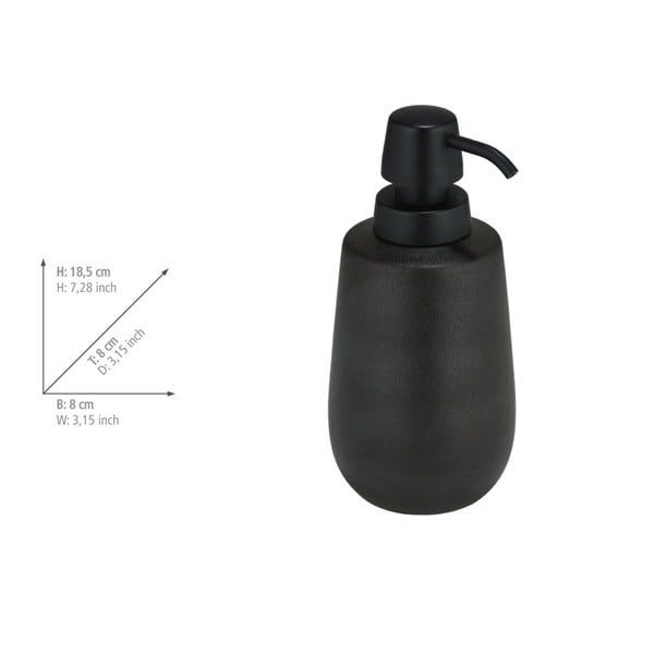 Черен керамичен диспенсер за сапун 490 ml Nerno – Wenko-image-1