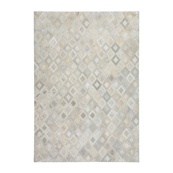 Šedý kožený koberec Dazzle, 80x150cm