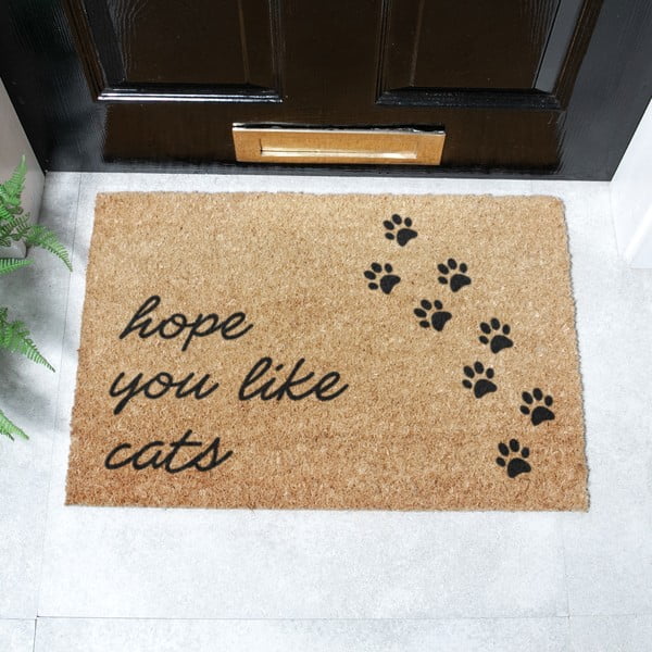Изтривалка от кокосови влакна 40x60 cm Hope You Like Cats – Artsy Doormats-image-2