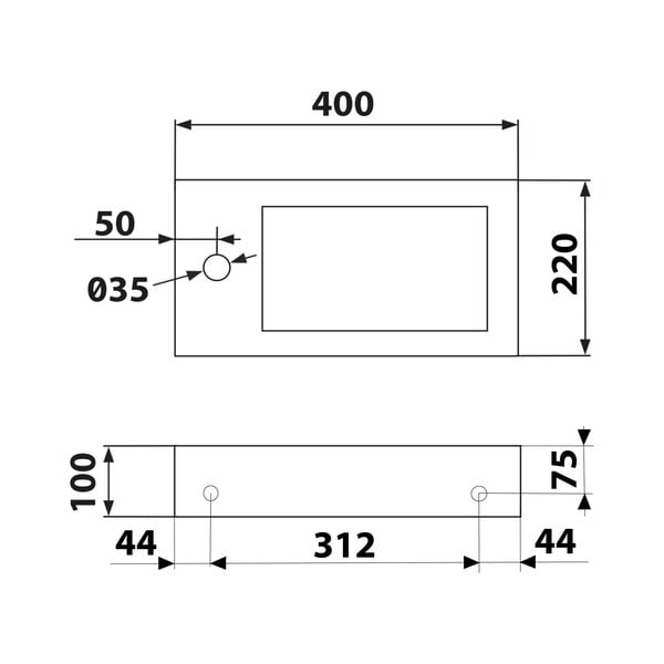 Черен каменен малък умивалник 40x22 cm Blok – Sapho-image-3