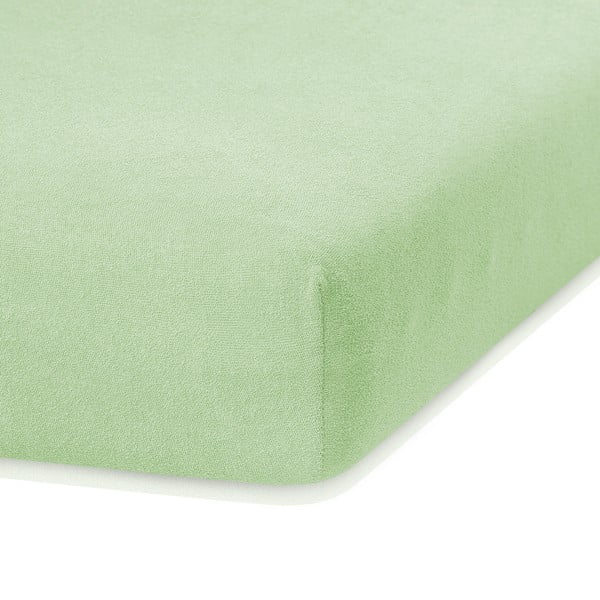 Светлозелен еластичен чаршаф с високо съдържание на памук, 80/90 x 200 cm Ruby - AmeliaHome