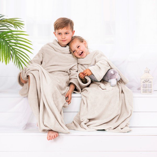 Бежово бебешко телевизионно одеяло с ръкави Lazykids Lazy Kids - DecoKing-image-3